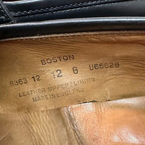 FULLY RESOLED Crockett & Jones Boston Black Calf Penny Loafer UK 12 G US 13 EE main image 7